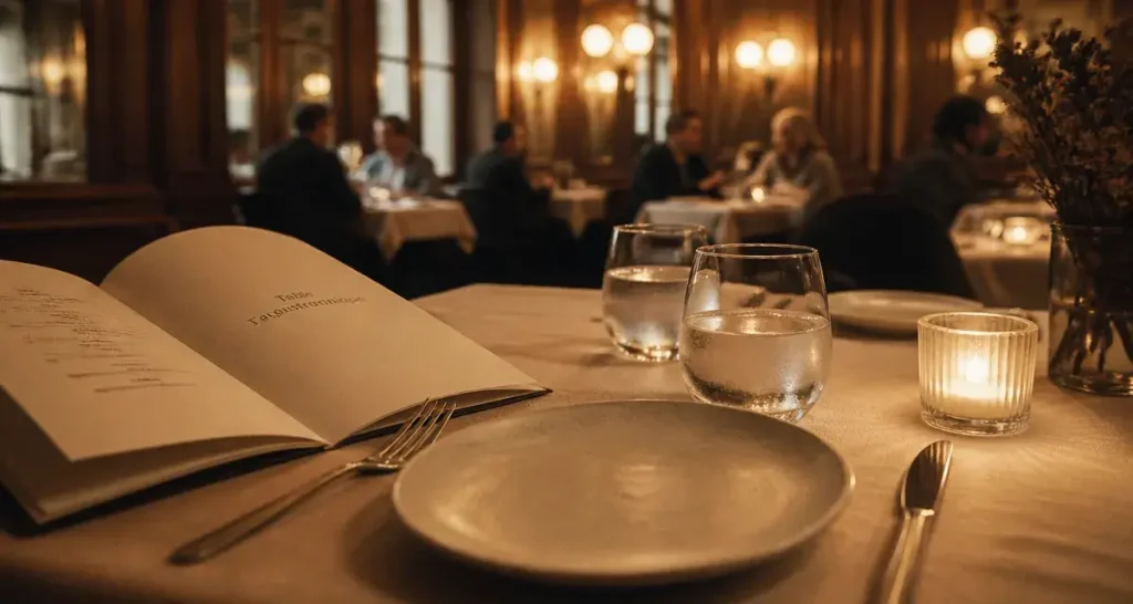 Avis restaurant Vichy : table gastronomique à Vichy, nappe lin et porcelaine