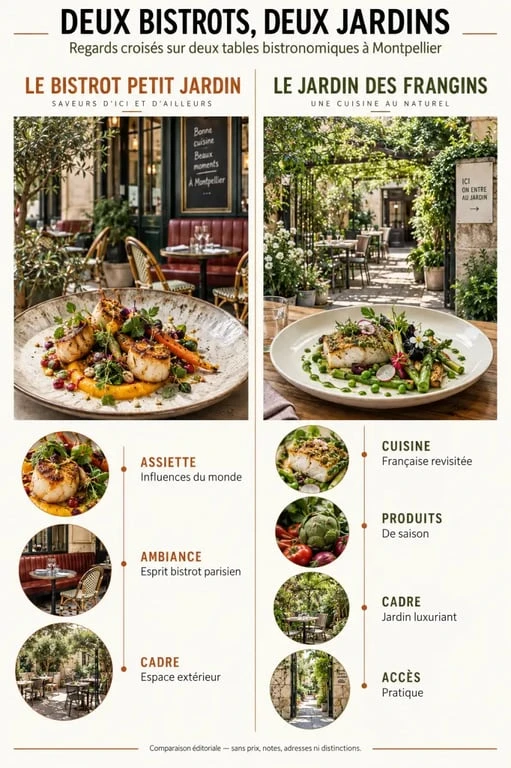 Infographie comparative des meilleurs restaurants bistronomiques à Montpellier