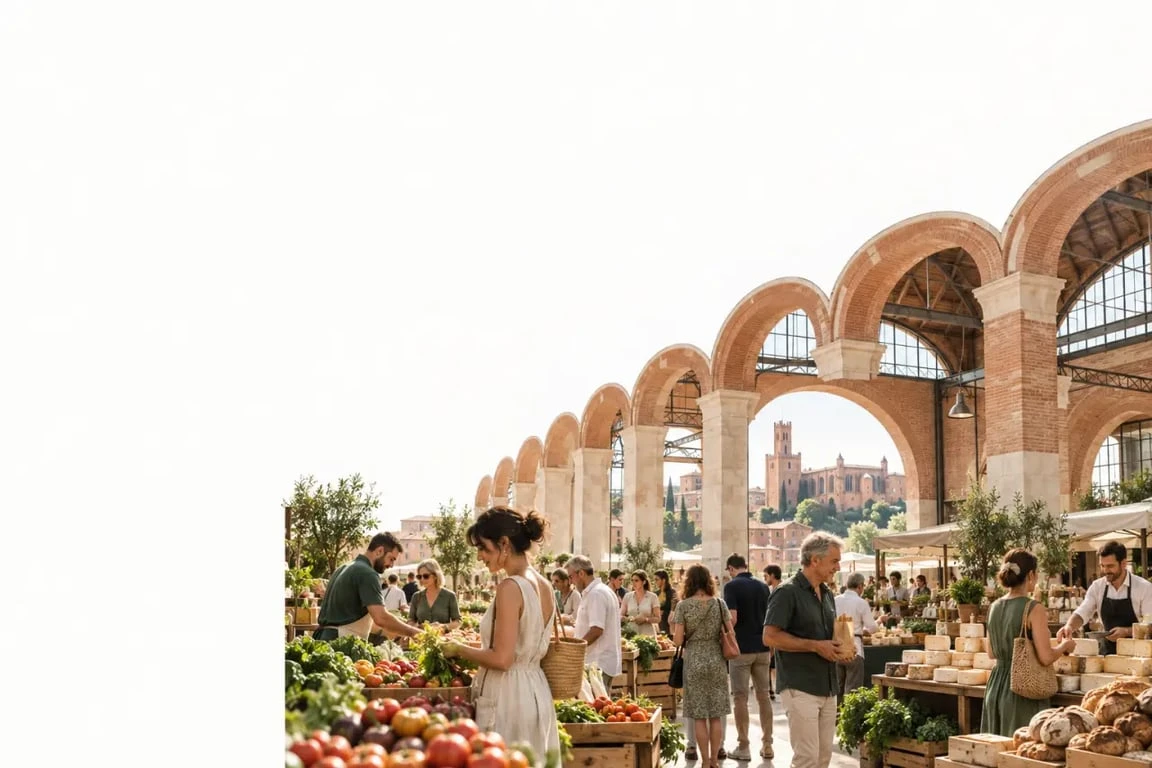 Les plus beaux marchés du Tarn : marché couvert d'Albi et ses étals de produits locaux