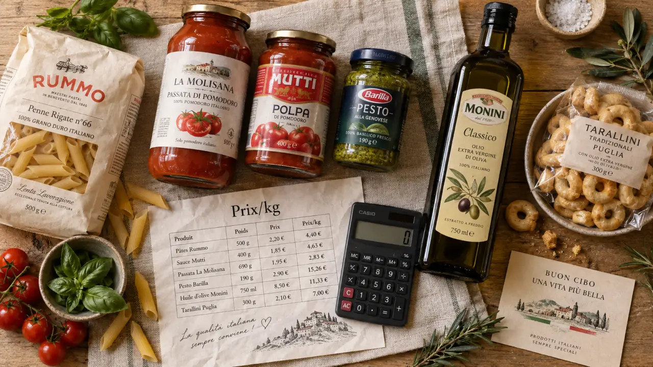 Où trouver épicerie italienne : 5 critères, produits italiens, prix/kg