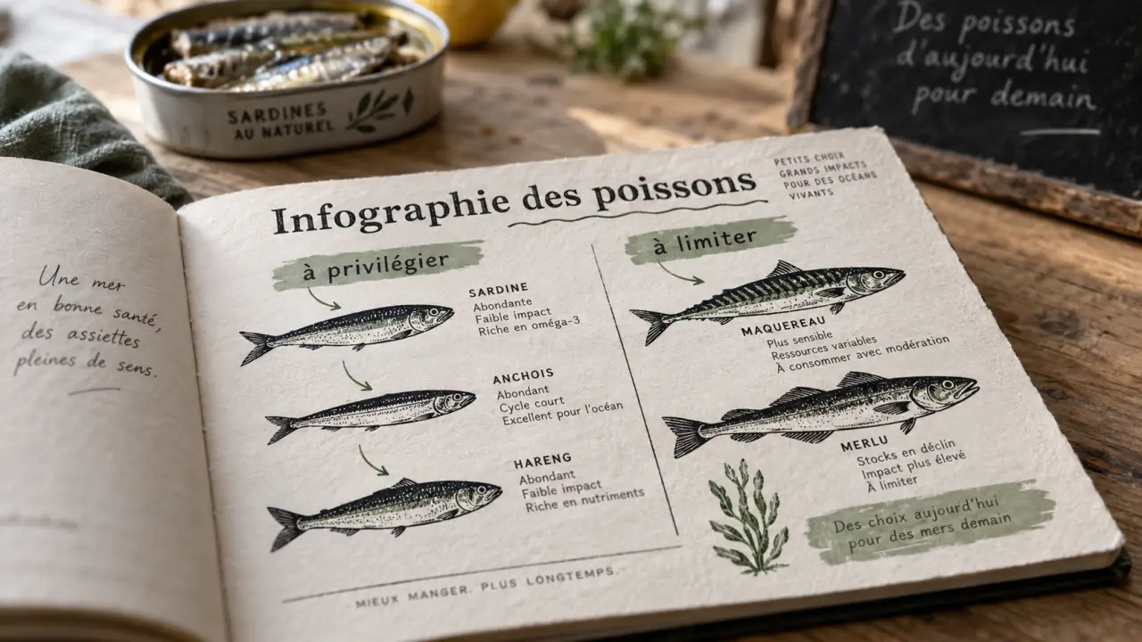 Quels poissons manger : oméga-3 et mercure, poissons à privilégier et à limiter