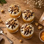 Snacking sucré : verrines compote orange-mangue et crème
