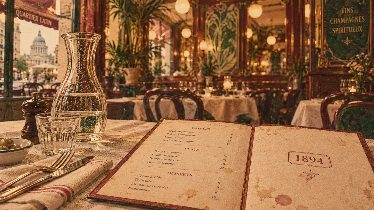 Brasserie 75005 Le Balzar, décor Art nouveau historique