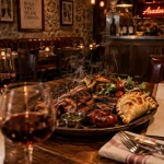 Restaurant latin paris : parrillada fumante argentine sur table à Paris
