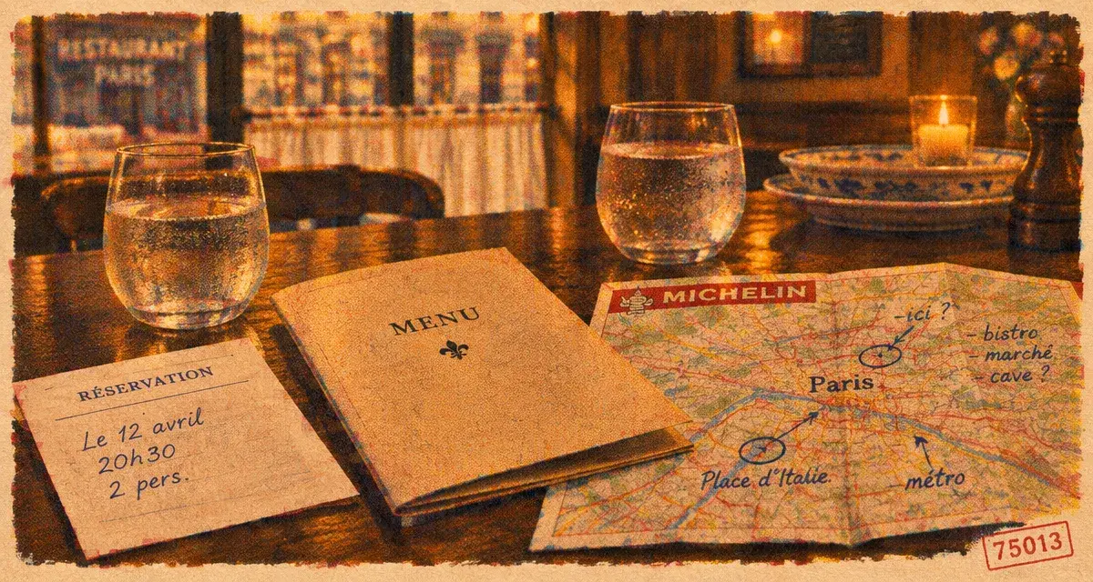 Restaurants paris 13 michelin : carte Michelin sur table au 75013