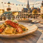 resto l en Normandie : ravioles de homard sur terrasse normande
